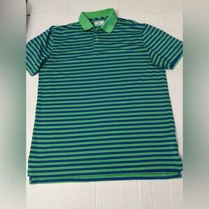 Southern Tide Green and Navy Striped Polo Mens size L
